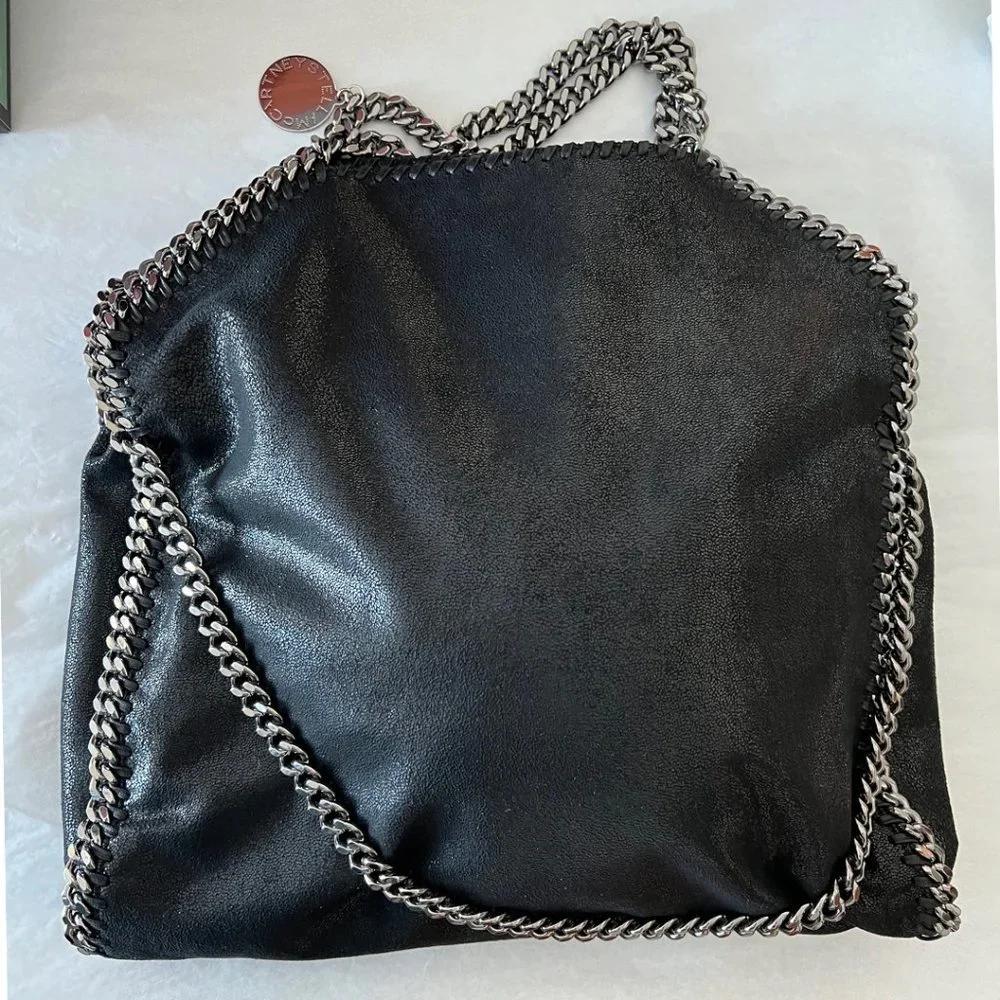 Stella Mccartney Falabella Heart Suede Embellished Tote Handbag Black Bag NEW - Picture 12 of 14